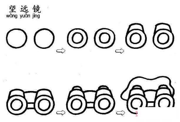 一步一步画儿童望眼镜简笔画简单好看