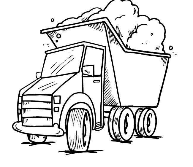 渣土车交通工具简笔画步骤图片大全