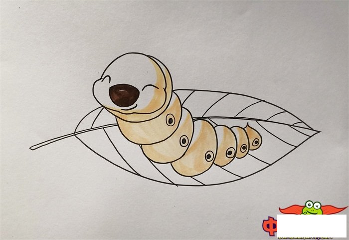 怎样画蚕宝宝简笔画