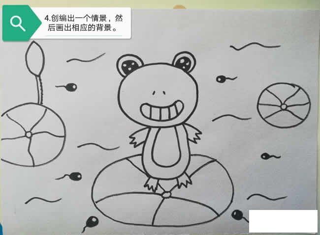 幼儿学画青蛙简笔画的画法教学