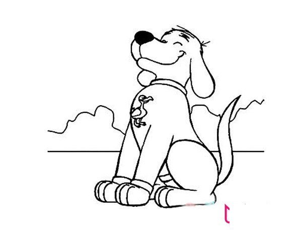 简单的小狗简笔画,坐立的小狗