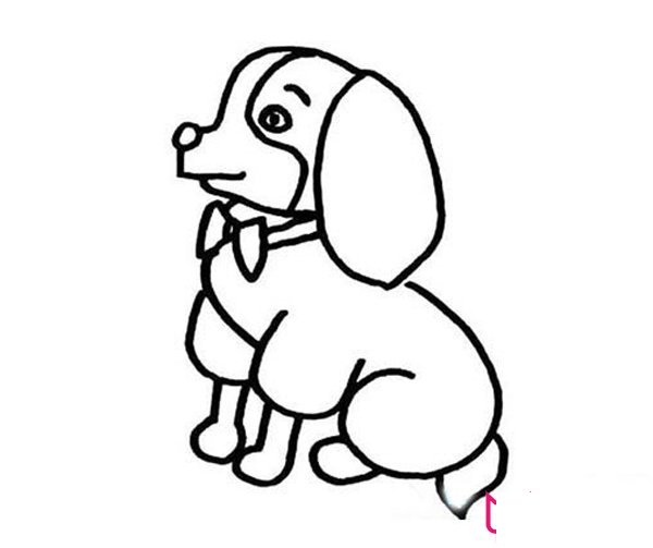 简单的小狗简笔画,坐立的小狗