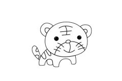 可爱的小老虎简笔画简单画法