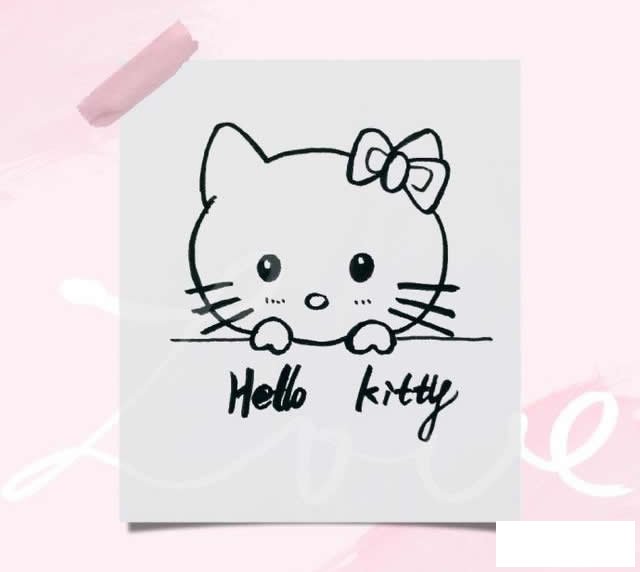 hello kittly猫简笔画
