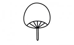 扇子物品简笔画步骤图片大全