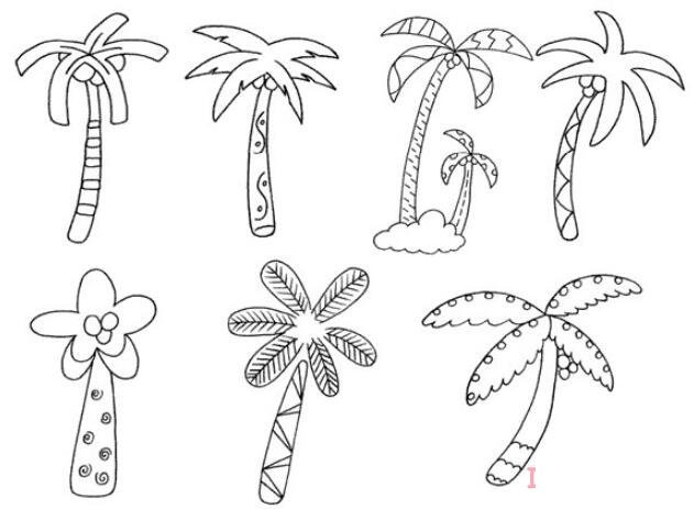 椰子树怎么画好看 椰子树简笔画图片