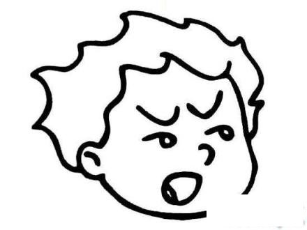 生气的人物脸部表情简笔画