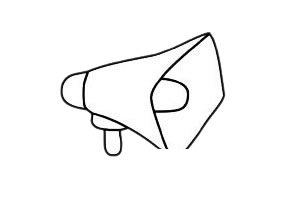 喇叭简笔画图片步骤三