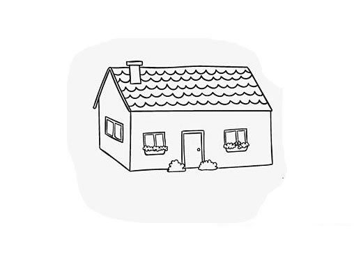 漂亮的瓦房简笔画图片