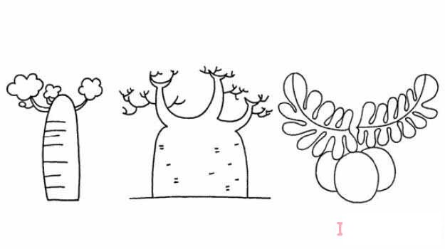 面包树怎么画简单 面包树简笔画图片