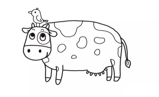 奶牛简笔画