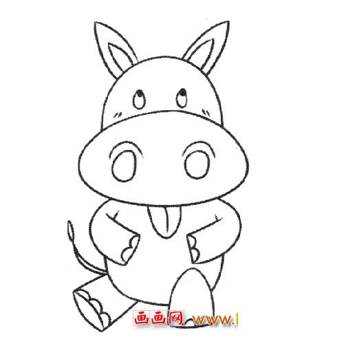 简笔画:可爱的小牛