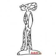 直立的豹先生简笔画