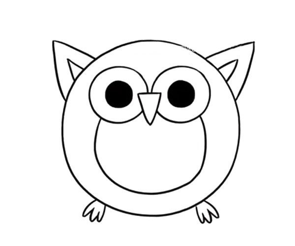 猫头鹰简笔画
