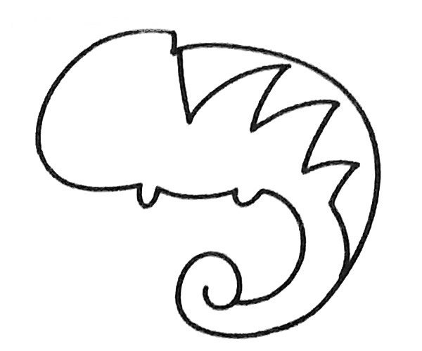 变色龙简笔画步骤图解