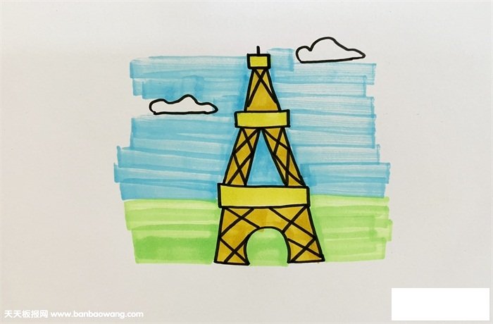 巴黎铁塔怎么画