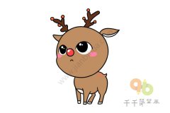 Q版可爱的驯鹿简笔画