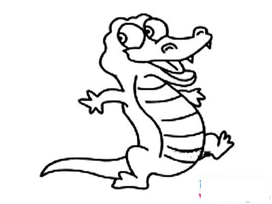 儿童卡通鳄鱼简笔画图片
