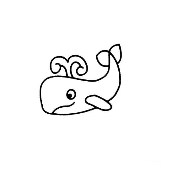 鲸鱼喷水的画法