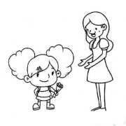 怎么画教师节:学生给老师献花简笔画的教程