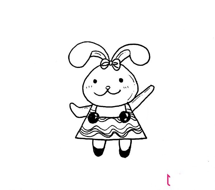 漂亮的兔子简笔画大全，开心的小兔子