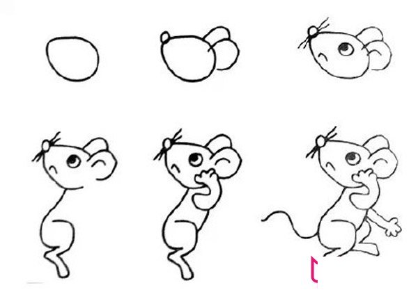 儿童动物简笔画，老鼠简笔画