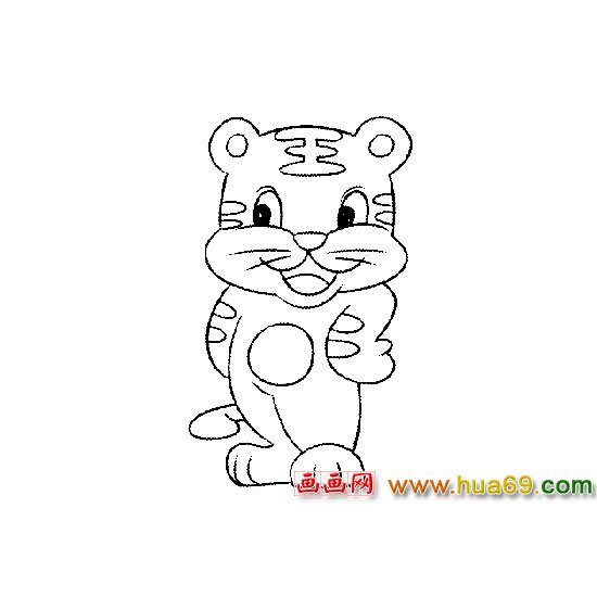 活泼的小老虎│动物简笔画1