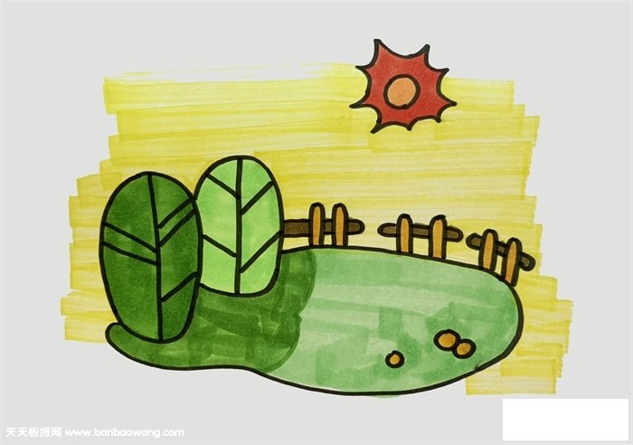 怎样画春天的景色