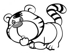 超萌小老虎动物简笔画步骤图片大全