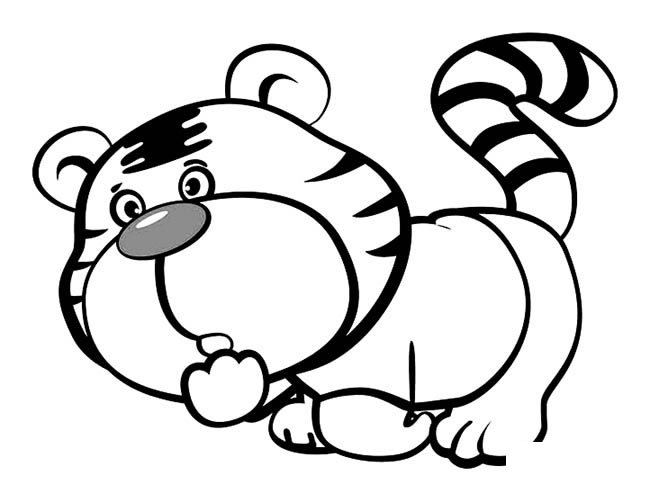 超萌小老虎动物简笔画步骤图片大全