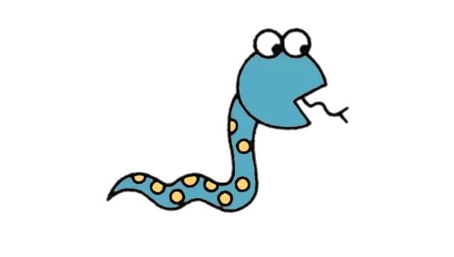 贪吃蛇简笔画步骤图解