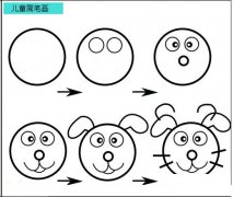 儿童简笔画图片:猫咪头的画法