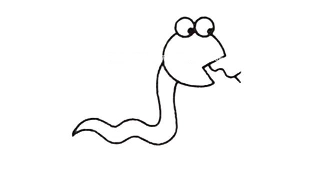 贪吃蛇简笔画步骤图解