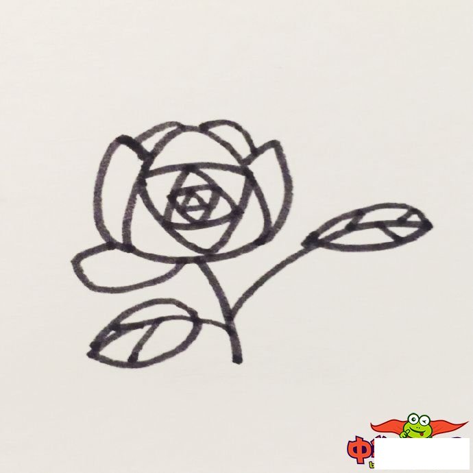 玫瑰花怎么画简单好看,玫瑰花简笔画图片大全