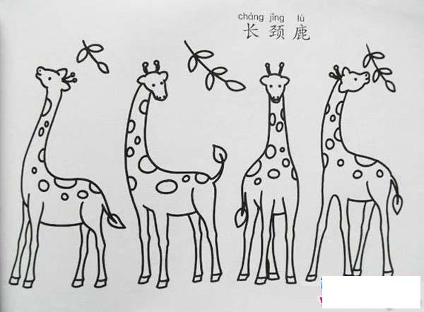 长颈鹿简笔画大全