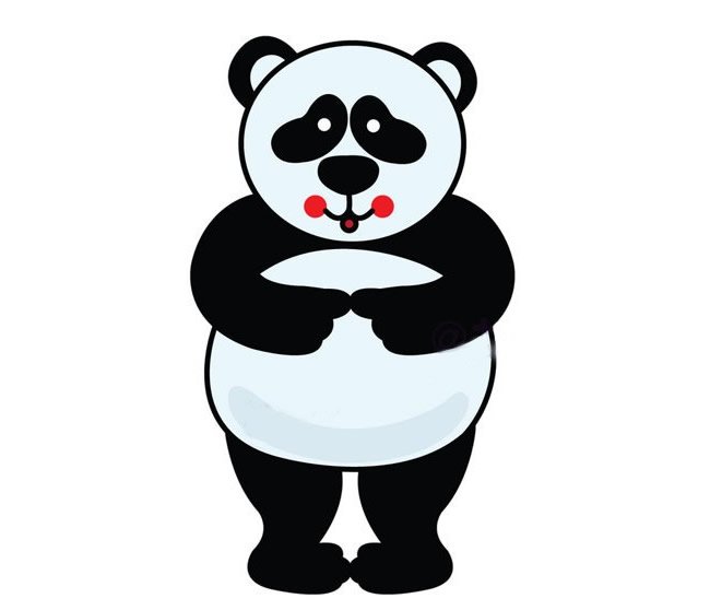 大熊猫简笔画彩色图片