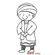 少数民族小男孩简笔画