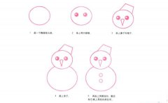 彩色雪人简笔画画法_怎么画彩色雪人的简笔画