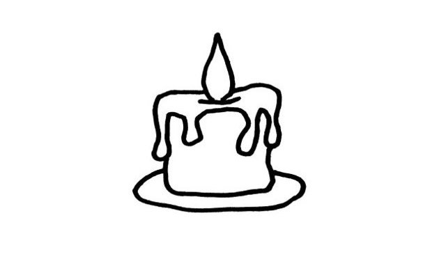 圣诞节蜡烛简笔画图片