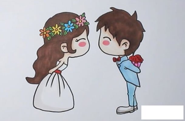 情侣怎么画_手绘卡通情侣简笔画画法步骤图解