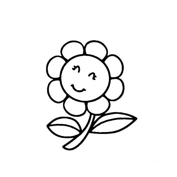 花朵微笑的画法太阳花
