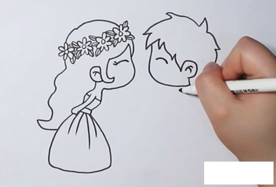 情侣怎么画_手绘卡通情侣简笔画画法步骤图解