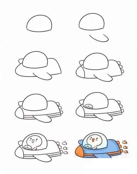 卡通飞机简笔画