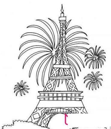 浪漫圣地埃菲尔铁塔简笔画