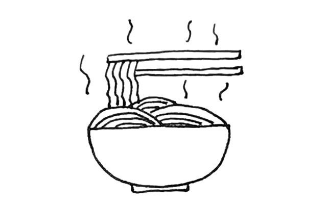 一碗面条简笔画