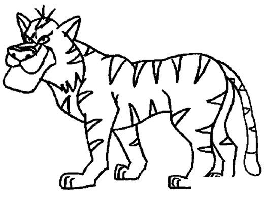 行走的老虎简笔画2