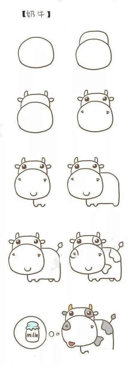 奶牛简笔画