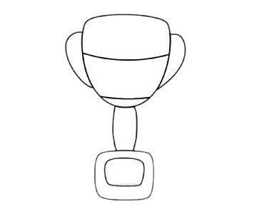 奖杯简笔画图片步骤四