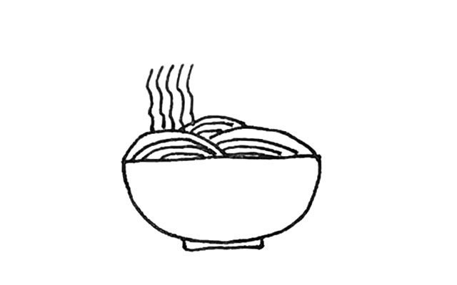 一碗面条简笔画