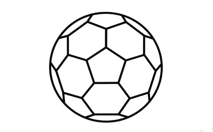 彩色简笔画足球的图片教程